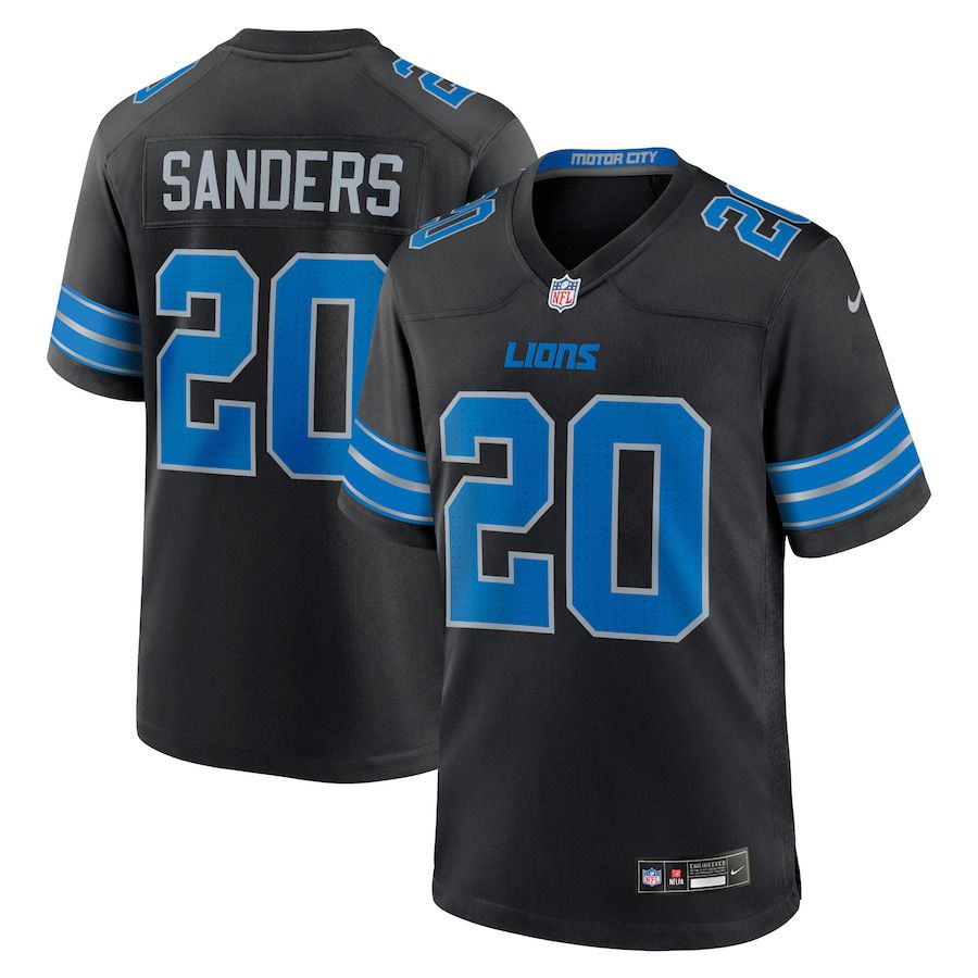 Men Detroit Lions #20 Barry Sanders Nike Black 2nd Alternate Retired Player Game NFL Jersey